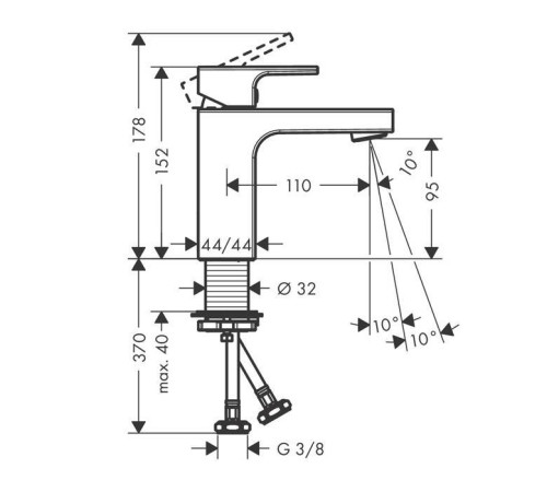 Смеситель для раковины Hansgrohe Vernis Shape 100 хром 71569000