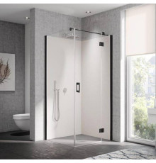 Душевой угол Kermi Liga SNR+TWP 90x90x200 см черный матовый прозрачное стекло Kermiclean LI SNR 09020 3PK / LI TWP 09020 3PK