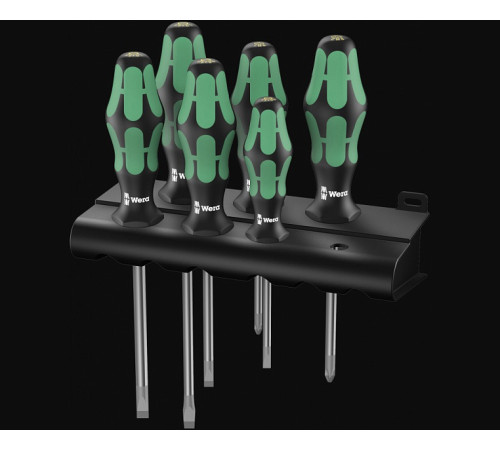 Набор отверток Wera Kraftform Plus Lasertip 334/6 Rack 6 предметов WE-105650