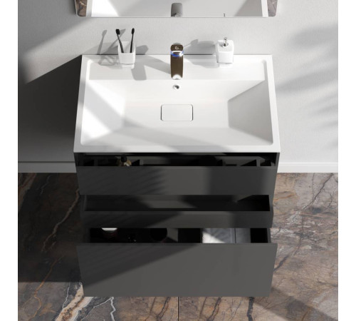 Тумба под раковину подвесная AM.PM Inspire V2.0 80 см 3 ящика графит матовый M50AFHX0803GM