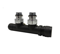 Узел нижнего подключения SR Rubinetterie Tondera угловой 1/2 x 3/4 EK черный матовый правый 0681-1500VCES