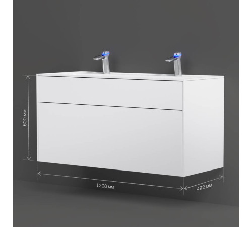 Тумба под раковину подвесная AM.PM Inspire V2.0 120 см 3 ящика белый матовый M50AFHX1203WM