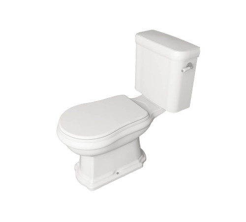 Унитаз-моноблок Kerasan Retro 72х38.5 см слив в стену ручка справа белый/хром 107101/101301/760390/756990