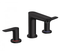 Смеситель для раковины Hansgrohe Talis E на 3 отверстия со сливным гарнитуром черный матовый 71733670