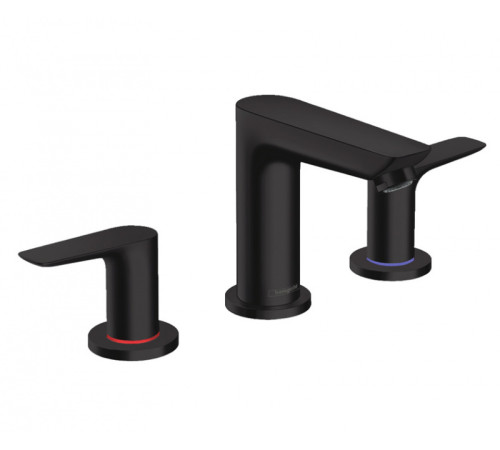 Смеситель для раковины Hansgrohe Talis E на 3 отверстия со сливным гарнитуром черный матовый 71733670