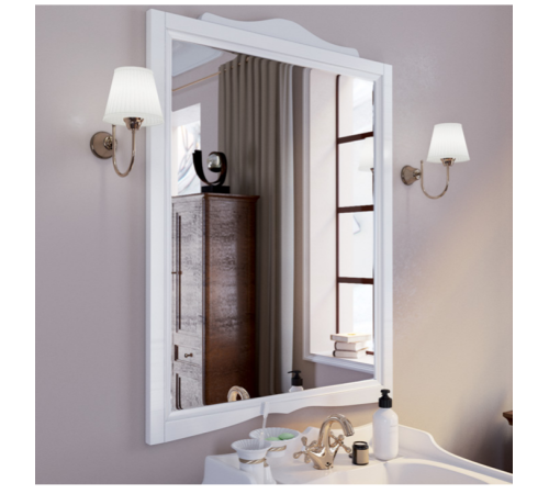 Зеркало подвесное Tiffany World Veronica Nuovo 63х110 см в деревянной раме белый VER1163-B