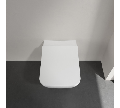 Унитаз подвесной Villeroy & Boch Venticello безободковый с сиденьем SlimSeat Line микролифт CeramicPlus 4611RLR1