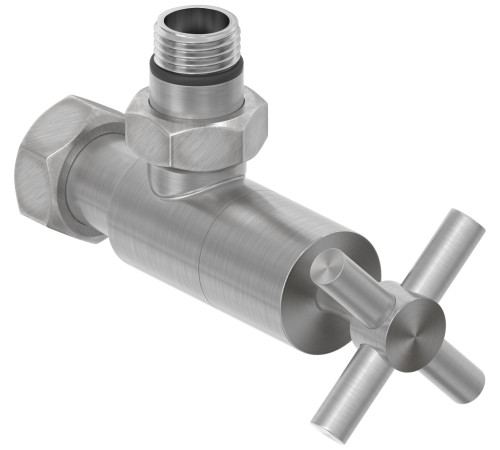 Вентиль регулировки температуры угловой Сунержа Крест G 1/2 HP - G 3/4 НГ сатин брашированный 071-1408-1234