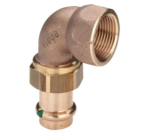 Угольник 90° Viega Sanpress бронза 22 мм x 3/4 разъемный 122614