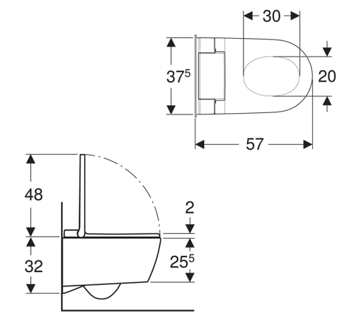 Унитаз-биде подвесной Geberit AquaClean Sela KeraTect белый 146.220.11.1