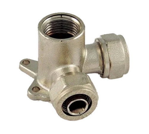 Водорозетка латунная никелированная трехплоскостная Tiemme 16x1/2 ВР x 16 1600063