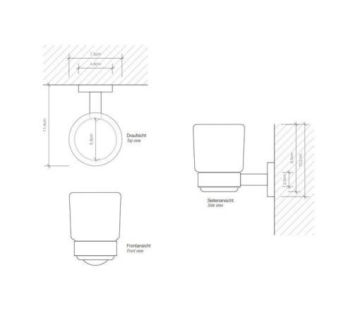 Стакан для зубных щеток Decor Walther Basic WMG подвесной черный матовый 0530960