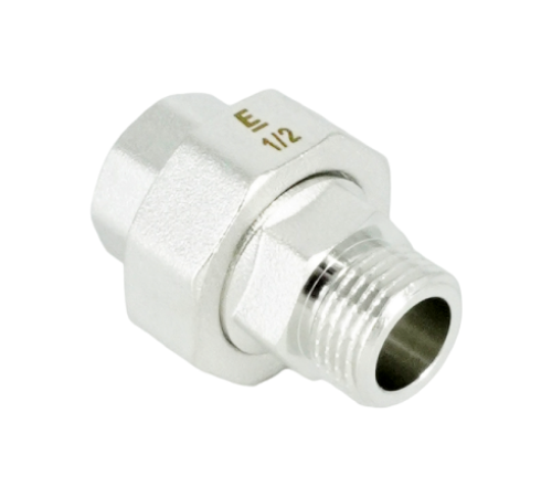 Сгон-американка прямой Elsen TIN 1/2 НВ латунный с плоским уплотнением EBF.26.12T