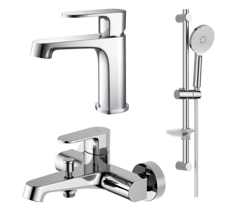 Набор смесителей 3 в 1 Aquanet Oberon (AQ1210CR/AQ1240CR/AQ2014CR) хром AQ1230CR