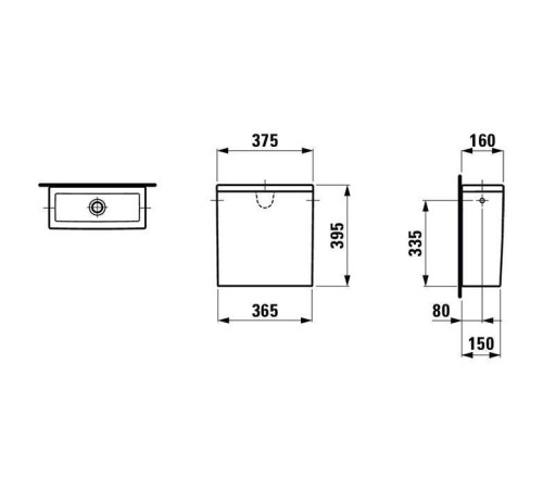 Бачок для унизата Laufen The New Classic 365х150х395 мм боковой подвод белый 8.2885.2.000.872.1