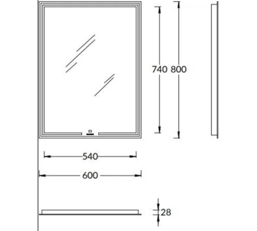 Зеркало Kerama Marazzi Mio прямоугольное 60х80 см MIO.mi.60/WHT