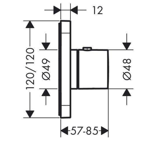 Термостат Axor Citterio E 12 x 12 см скрытый монтаж внешняя часть хром 36702000