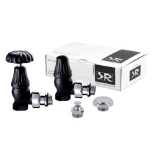 Комплект вентилей SR Rubinetterie Floral Old Style 1/2 угловой черный матовый K337-1500VC0S