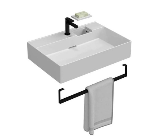 Раковина подвесная Kerama Marazzi Logica 70х48 см 1 отверстие белый глянец LO.wb.70.1