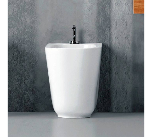 Биде напольное пристенное Kerasan Tribeca 55х35 см с креплением WB5N белый 512001