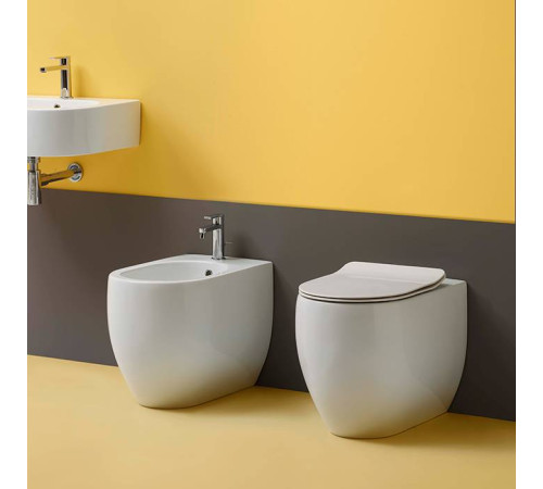 Биде напольное приставное Kerasan Flo 55х37 см 312401