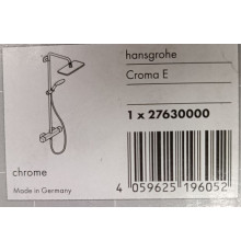 Душевая система Hansgrohe Croma E 280 1jet с термостатом 27630000