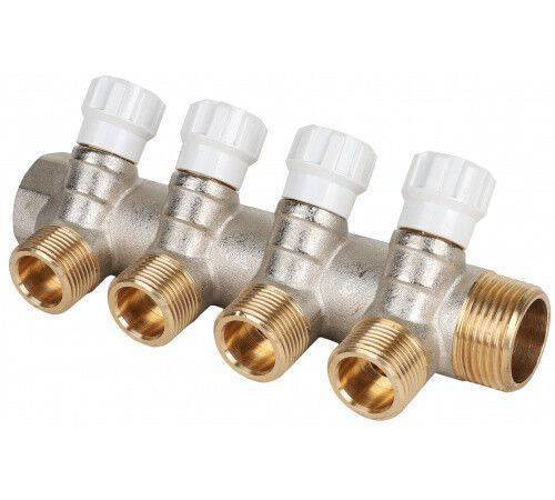 Коллектор Hogart Premium 4 выхода 1 x 3/4 EK с регулирующими вентилями MM4040605
