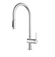 Смеситель для кухни AQUAme Cucina с выдвижным U-изливом никель AQM9901BN