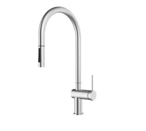 Смеситель для кухни AQUAme Cucina с выдвижным U-изливом никель AQM9901BN