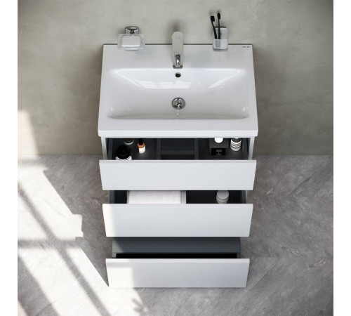 Тумба под раковину напольная AM.PM Gem 60 см 3 ящика белый глянец M91FSX0602WG