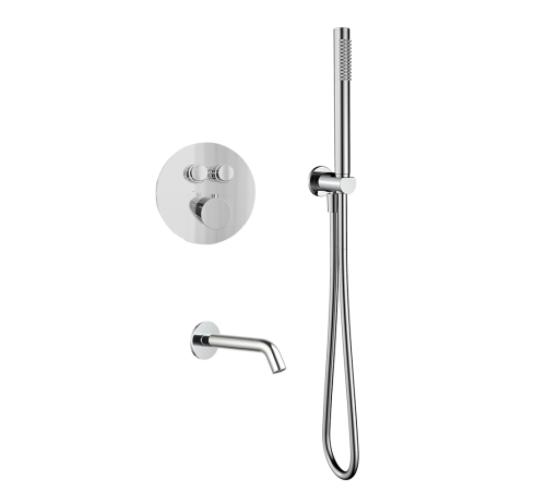 Набор для ванны Aquanet с изливом и термостатом хром AQM8407CR