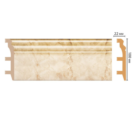 Плинтус напольный DECOMASTER D232 100 х 22 х 2400 мм D232-80 ДМ