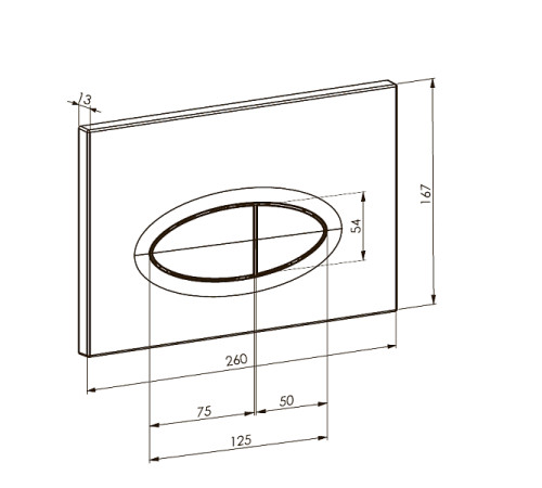 Кнопка смыва для инсталляции Boheme пластик 26х1.3х16.7 см black 665-B