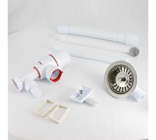 Сифон для мойки Wirquin NEO 1 1/2 x 40/50 мм с переливом и отводом для бытовой техники 30987091