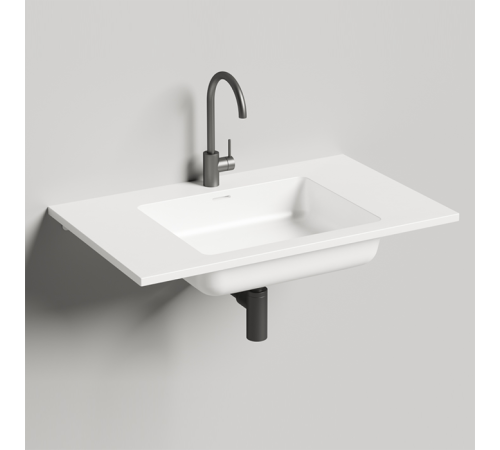 Раковина Salini Onda 80х50х16.3 см 1 отверстие S-Stone белый матовый 1402201M*1