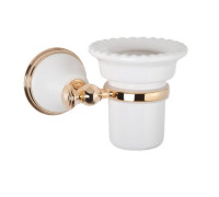 Стакан подвесной Tivoli World Harmony 109 керамический белый золото TWHA109bi/oro