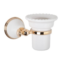 Стакан подвесной Tivoli World Harmony 109 керамический белый золото TWHA109bi/oro