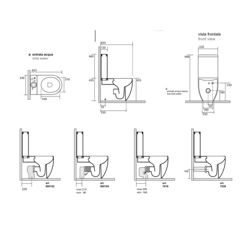 Унитаз-моноблок Kerasan Nolita с сиденьем и креплением WB5N белый глянцевый 531701
