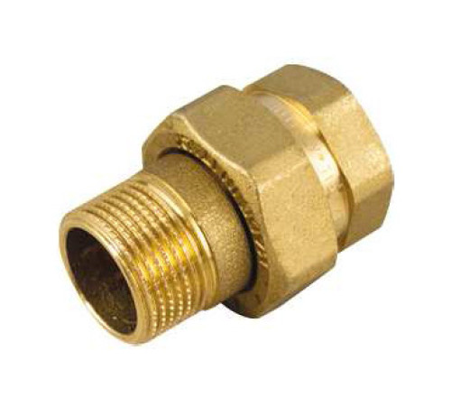 Муфта разъемная латунная Tiemme 1/2 НР х 1/2 ВР с плоской прокладкой 1500203