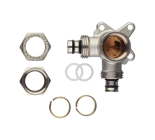 Водорозетка латунная никелированная трехплоскостная Tiemme 16x1/2 ВР x 16 1600063