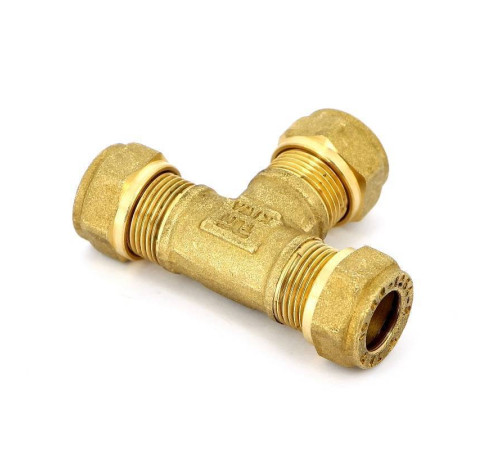 Тройник обжимной латунный Tiemme 10 мм 1000061