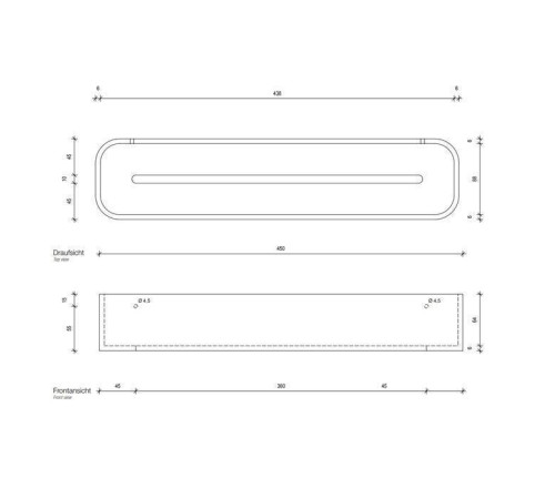 Полочка для душа подвесная Decor Walther Stone DCT45 45x10 см белый/сталь матовая 0973955