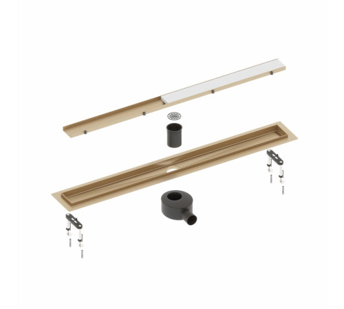 Душевой лоток Timo Drain System 800 мм с двусторонней панелью под плитку золото матовое DS230208/17