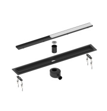 Душевой лоток Timo Drain System 900 мм с двусторонней панелью под плитку черный DS230209/03