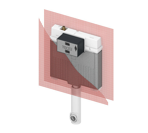 Застенный бачок TECE TECEbox Octa II для напольного унитаза с арматурной сеткой 9370500