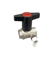 Кран шаровой Oventrop Optibal полнопроходной DN 15 1/2 ВВ удлиненная ручка антрацит со штуцером 1/4 1077804