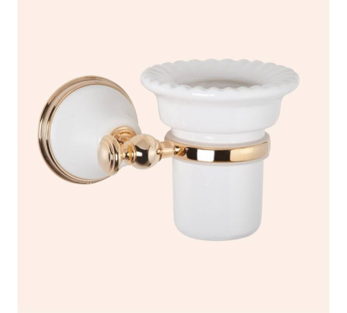 Стакан подвесной Tivoli World Harmony 109 керамический белый золото TWHA109bi/oro