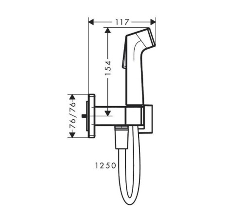 Гигиенический душ Hansgrohe Bidette E со смесителем держателем и шлангом 125 см шлифованная бронза 29233140