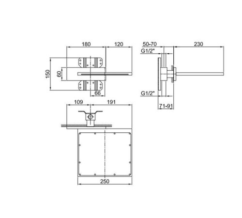 Внутренняя часть для верхнего душа Fantini 1/2 86 00 8036A