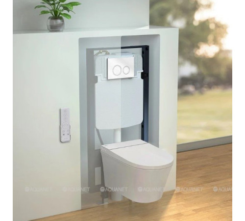 Комплект унитаз подвесной с инсталляцией, сиденьем и панелью смыва Jacob Delafon E34360-00